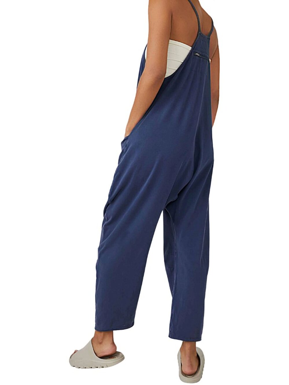 Free People FP Movement Hot Shot Onesie Blue Harem Jumpsuit NWT - Picture 4 of 13